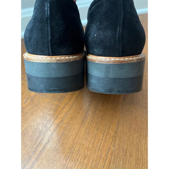 Vince Davy Black Suede Slip-on Platform Oxford 8.5 - Picture 3 of 9